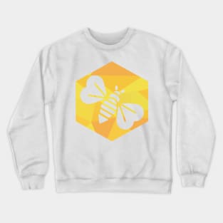 hexagonal modern bee logo and vector icon Crewneck Sweatshirt